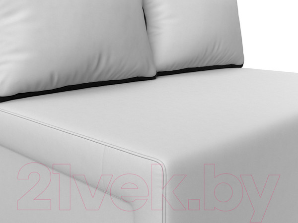 Изображение товара Диван Лига Диванов Лагуна / 114454  (экокожа белый/кант экокожа черный)