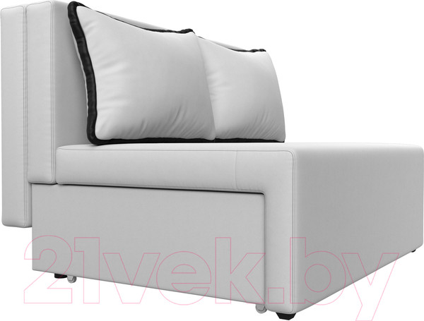 Изображение товара Диван Лига Диванов Лагуна / 114454  (экокожа белый/кант экокожа черный)