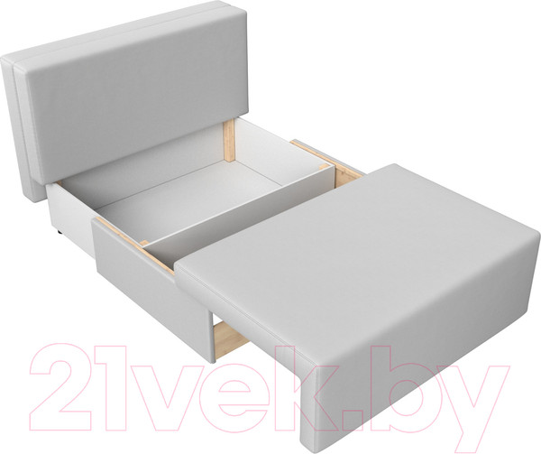 Изображение товара Диван Лига Диванов Лагуна / 114454  (экокожа белый/кант экокожа черный)