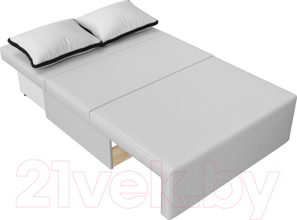 Изображение товара Диван Лига Диванов Лагуна / 114454  (экокожа белый/кант экокожа черный)