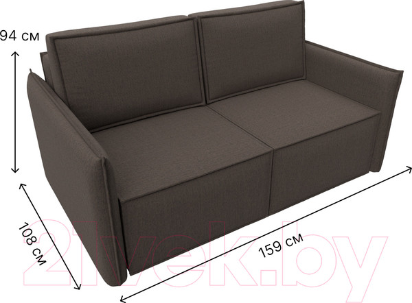 Изображение товара Диван Лига Диванов Либерти мини / 121913 (рогожка Амур коричневый)