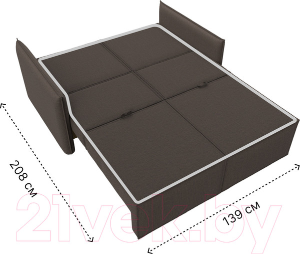 Изображение товара Диван Лига Диванов Либерти мини / 121913 (рогожка Амур коричневый)