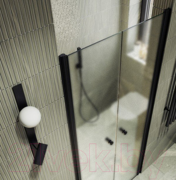 Изображение товара Душевая дверь MaybahGlass 198x99 / MGD-445-6 (сатин стекло/черный)