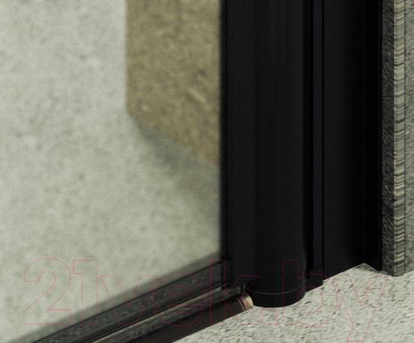 Изображение товара Душевая дверь MaybahGlass 198x99 / MGD-445-6 (сатин стекло/черный)