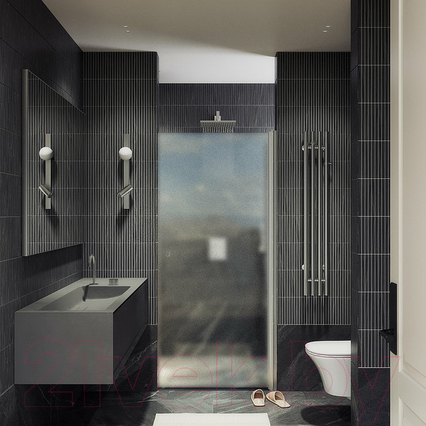 Изображение товара Душевая дверь MaybahGlass 198x90 / MGD-814-5 (сатин стекло/хром матовый)