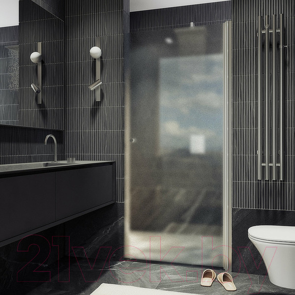 Изображение товара Душевая дверь MaybahGlass 198x60 / MGD-802-5 (сатин стекло/хром матовый)