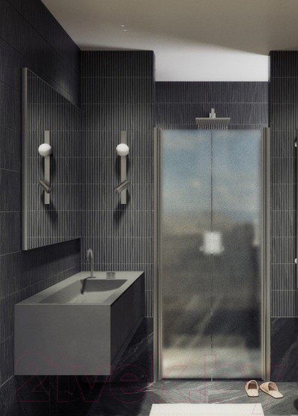 Изображение товара Душевая дверь MaybahGlass 198x99 / MGD-445-5 (сатин стекло/хром матовый)