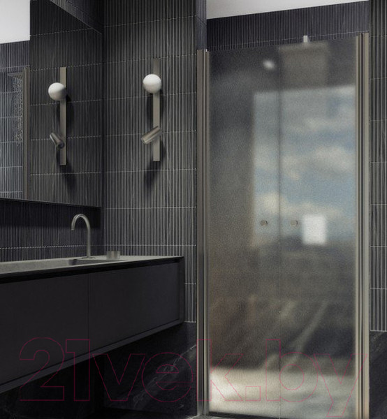 Изображение товара Душевая дверь MaybahGlass 198x89 / MGD-436-5 (сатин стекло/хром матовый)