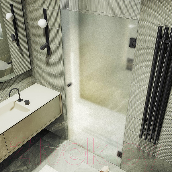 Изображение товара Душевая дверь MaybahGlass 195x70.5 / MGD-519-6 (сатин стекло/черный)