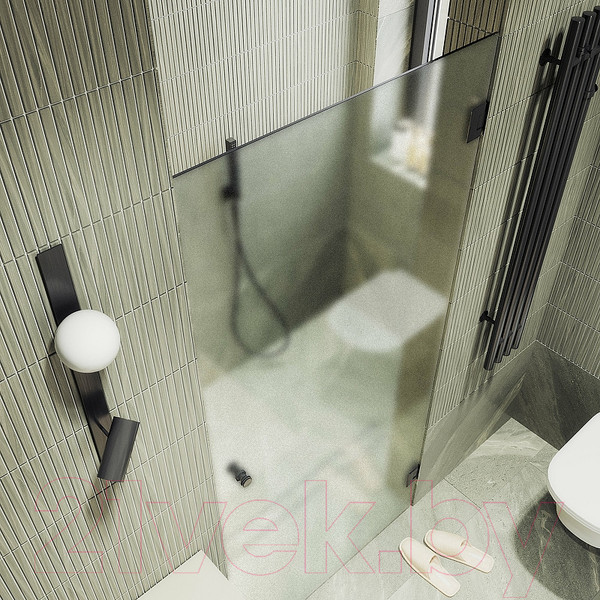 Изображение товара Душевая дверь MaybahGlass 195x70.5 / MGD-519-6 (сатин стекло/черный)