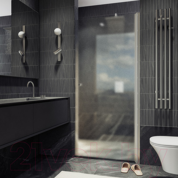 Изображение товара Душевая дверь MaybahGlass 198x60 / MGD-453-5 (сатин стекло/хром матовый)