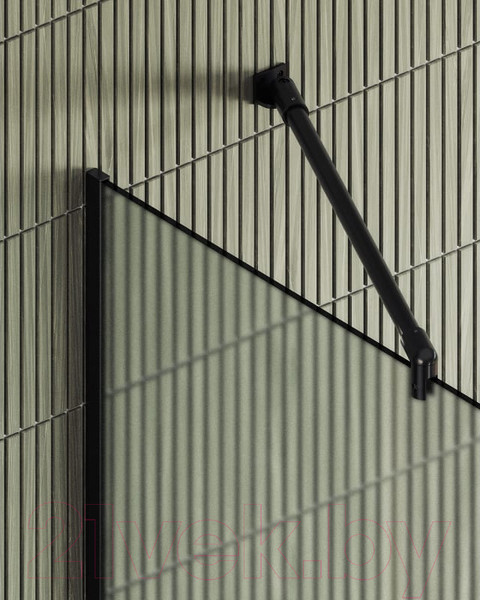 Изображение товара Душевая стенка MaybahGlass 195x79 / MGD-700-6у (сатин стекло/черный)