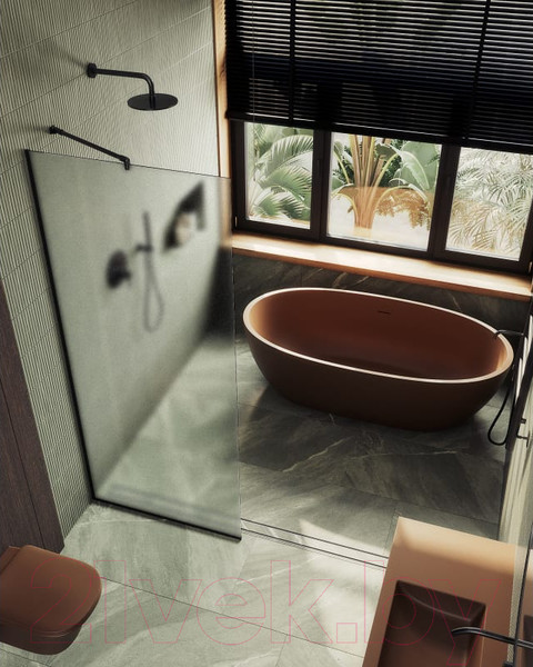 Изображение товара Душевая стенка MaybahGlass 195x89 / MGD-690-6у (сатин стекло/черный)