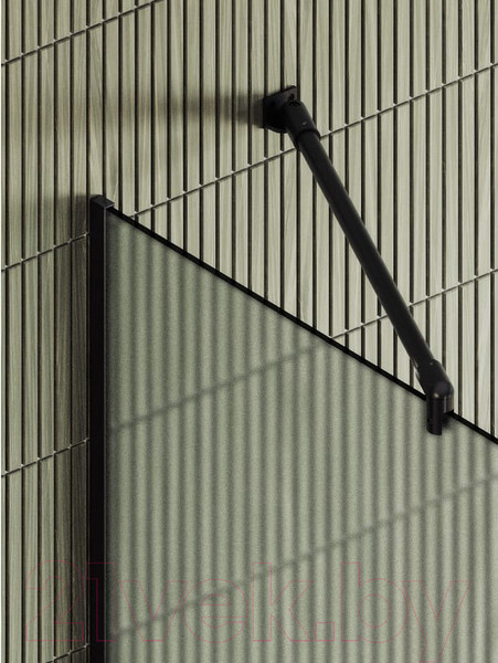 Изображение товара Душевая стенка MaybahGlass 195x109 / MGD-713-6у (сатин стекло/черный)