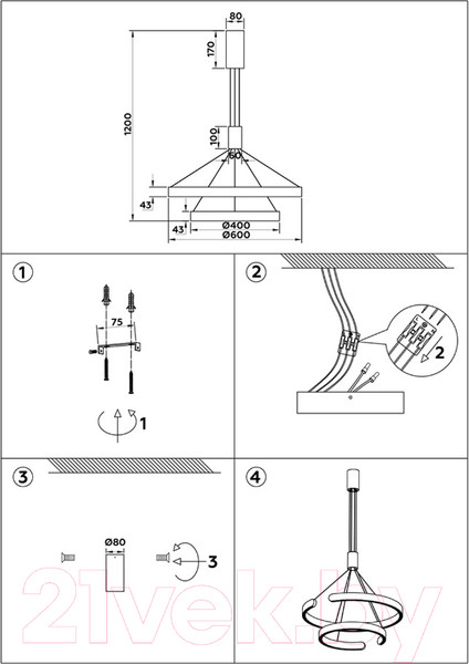 Изображение товара Потолочный светильник Ambrella Comfort FL5885/2 GD (золото)