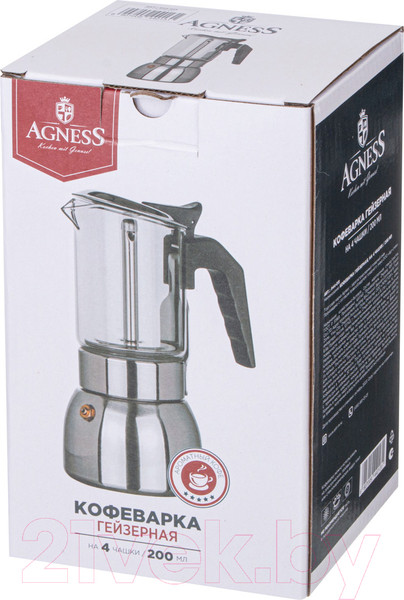 Изображение товара Гейзерная кофеварка Agness 944-013