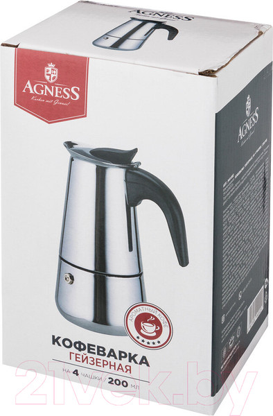 Изображение товара Гейзерная кофеварка Agness 944-002