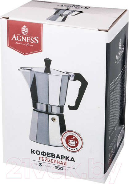 Изображение товара Гейзерная кофеварка Agness 944-003