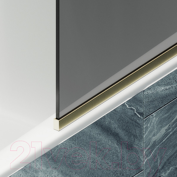 Изображение товара Стеклянная шторка для ванны MaybahGlass MGV-128-3у (графитовое стекло/золотой)