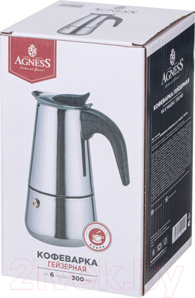 Изображение товара Гейзерная кофеварка Agness 944-010
