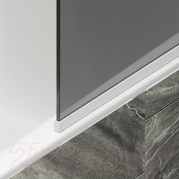 Изображение товара Стеклянная шторка для ванны MaybahGlass MGV-128-1у (графитовое стекло/белый матовый)