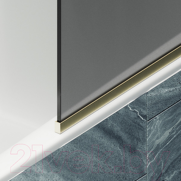 Изображение товара Стеклянная шторка для ванны MaybahGlass MGV-129-3у (графитовое матовое стекло/золотой)