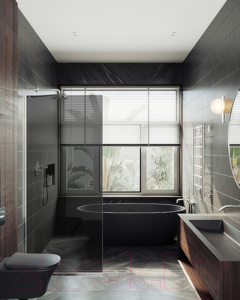 Изображение товара Душевая стенка MaybahGlass MGD-681-5у (графитовое стекло/хром матовый)