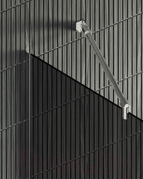 Изображение товара Душевая стенка MaybahGlass MGD-681-5у (графитовое стекло/хром матовый)