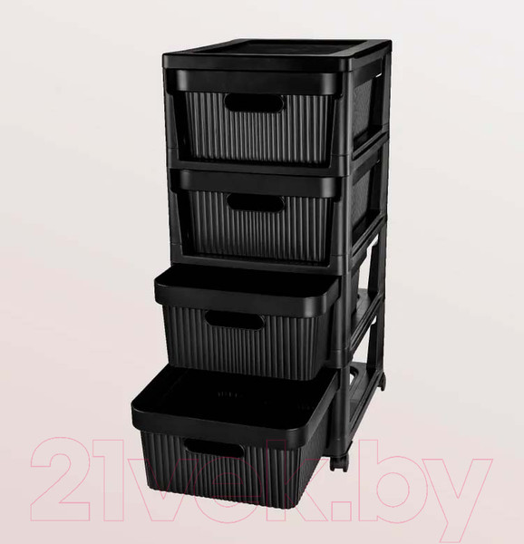 Изображение товара Комод пластиковый Econova Velvet / 435218813  (черный)