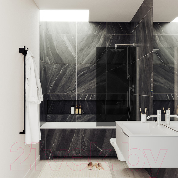 Изображение товара Стеклянная шторка для ванны MaybahGlass MGV-252-5у (графитовое стекло/хром матовый)