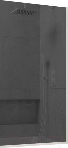 Изображение товара Стеклянная шторка для ванны MaybahGlass MGV-252-1у (графитовое стекло/белый матовый)