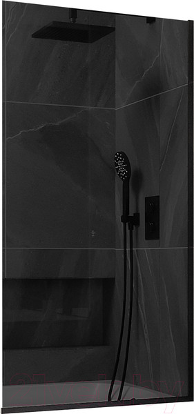 Изображение товара Стеклянная шторка для ванны MaybahGlass MGV-78-6у (графитовое стекло/черный)