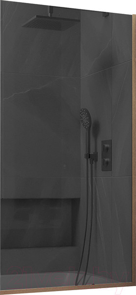 Изображение товара Стеклянная шторка для ванны MaybahGlass MGV-252-2у (графитовое стекло/бронзовый)