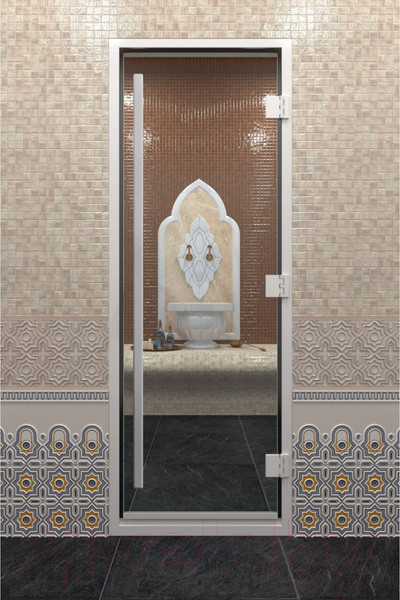 Изображение товара Стеклянная дверь для бани/сауны Doorwood Хамам Престиж 90x210 / DW03494 (прозрачный)