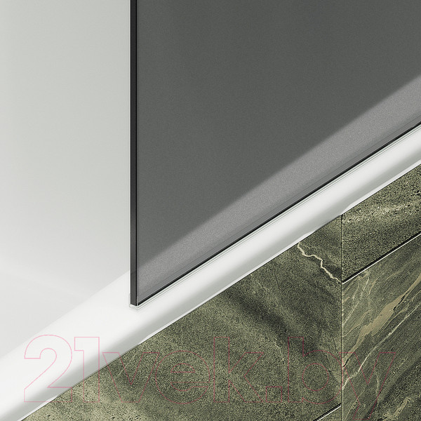 Изображение товара Стеклянная шторка для ванны MaybahGlass MGV-84-6ш (графитовое матовое стекло/черный)