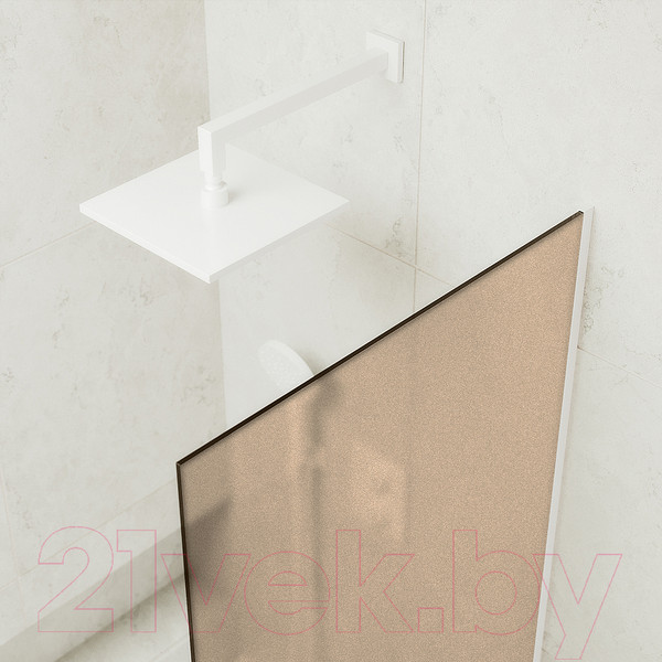 Изображение товара Стеклянная шторка для ванны MaybahGlass MGV-72-1у (бронзовое матовое стекло/белый матовый)