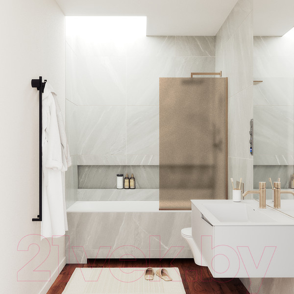 Изображение товара Стеклянная шторка для ванны MaybahGlass MGV-72-2у (бронзовое матовое стекло/бронзовый)