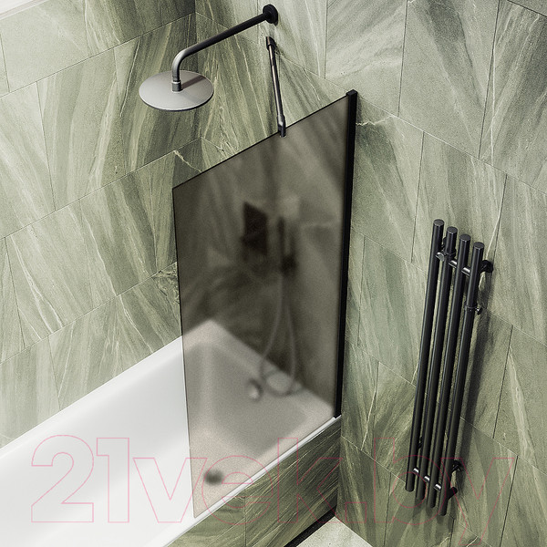 Изображение товара Стеклянная шторка для ванны MaybahGlass MGV-72-6ш (бронзовое матовое стекло/черный)