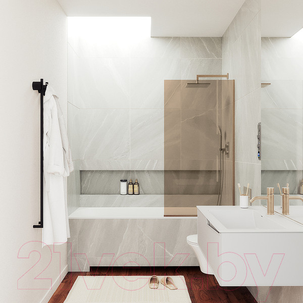 Изображение товара Стеклянная шторка для ванны MaybahGlass MGV-66-2у (бронзовое стекло/бронзовый)