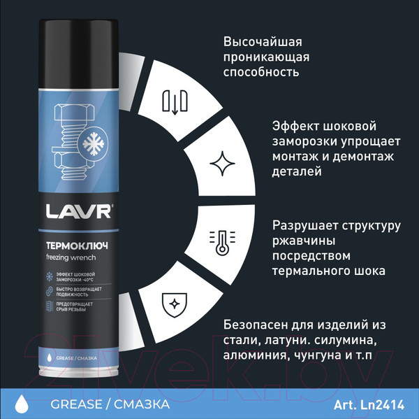 Изображение товара Смазка техническая Lavr Термоключ с охлаждением / Ln2414 (400мл)