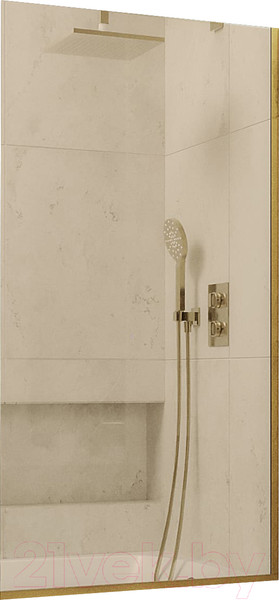 Изображение товара Стеклянная шторка для ванны MaybahGlass MGV-66-3у (бронзовое стекло/золотой)