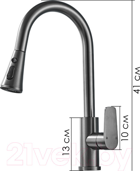 Изображение товара Смеситель Ekko E6001-7 (черный матовый)