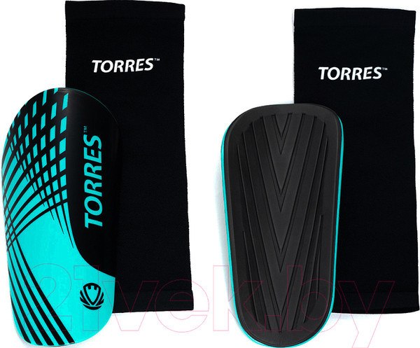 Изображение товара Щитки футбольные Torres Pro FS2308 (M, черный/бирюзовый)