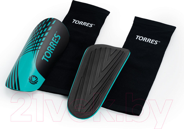 Изображение товара Щитки футбольные Torres Pro FS2308 (M, черный/бирюзовый)