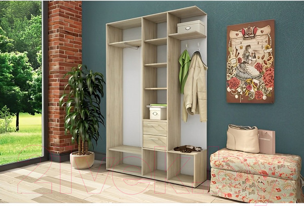 Изображение товара Секция в прихожую Stolline Диана / СТЛ.279.11 (дуб сонома/белый)