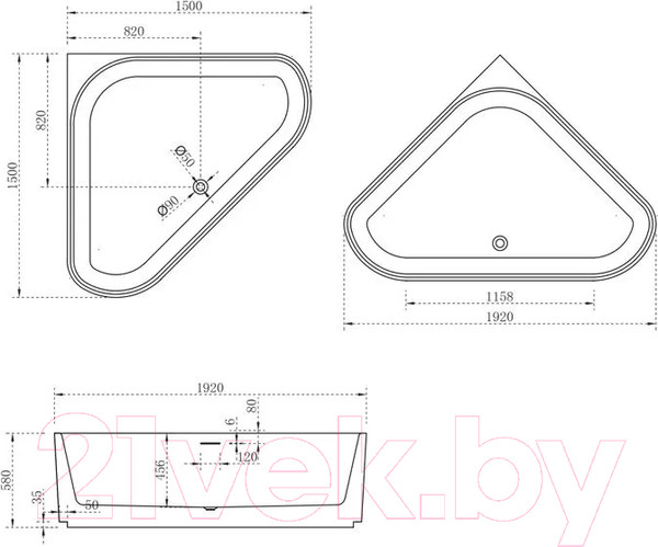 Изображение товара Ванна акриловая Abber AB9446MW (белый матовый)