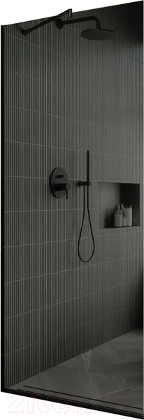 Изображение товара Душевая стенка MaybahGlass 195x79 / MGD-698-6у (графитовое стекло/черный)