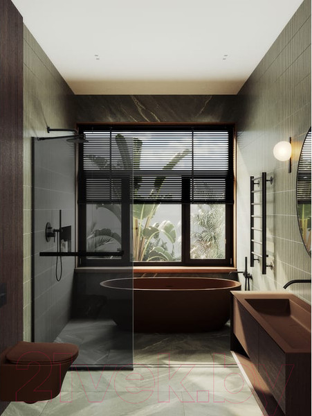 Изображение товара Душевая стенка MaybahGlass 195x79 / MGD-729-6у (графитовое стекло/черный)