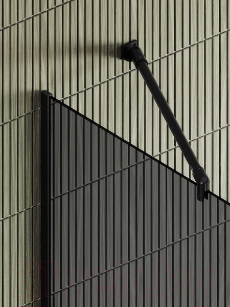 Изображение товара Душевая стенка MaybahGlass 195x79 / MGD-729-6у (графитовое стекло/черный)