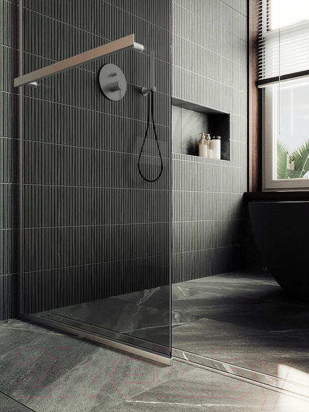 Изображение товара Душевая стенка MaybahGlass 195x119 / MGD-717-5у (графитовое стекло/хром матовый)